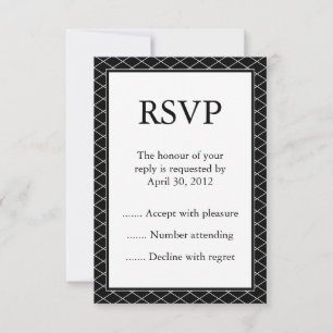 Black & White Event Reply, RSVP or Response Cards