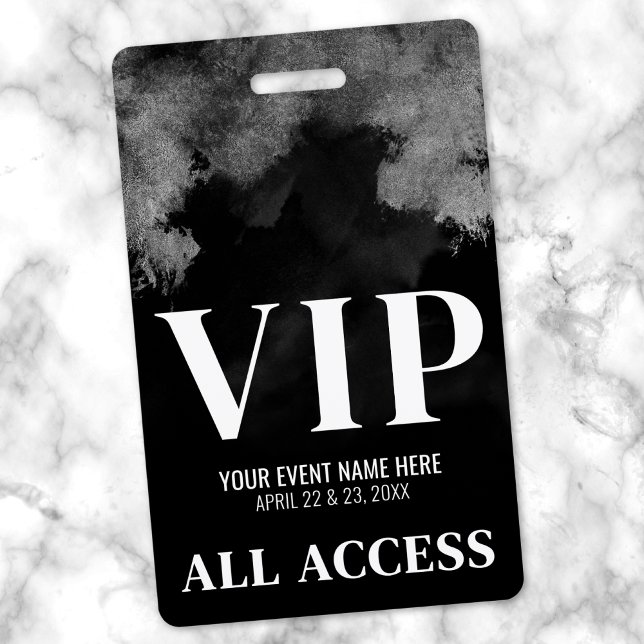 Black White Event VIP ID Badge (Black White Event VIP Badge)