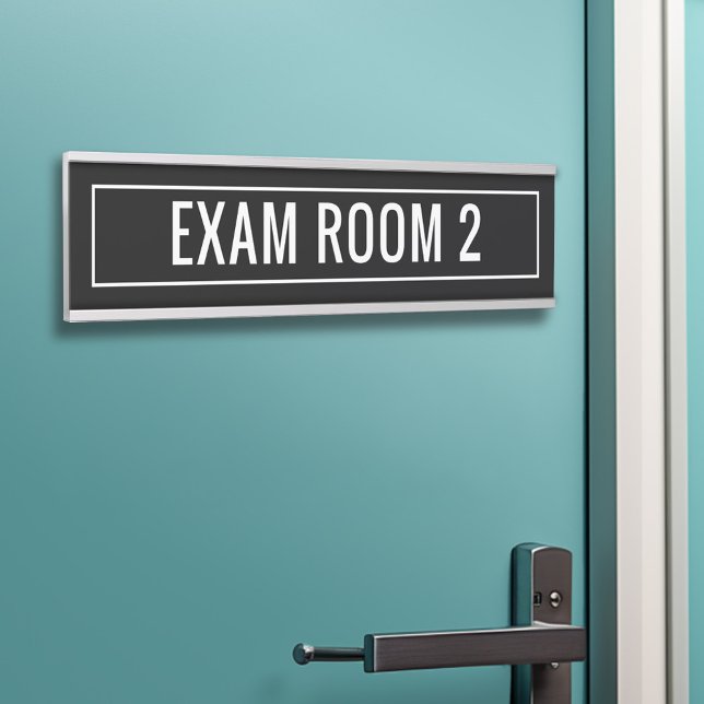 Black White Exam Room for Dentist Doctor Office Door Sign (Personalized Door Sign - Exam Room)