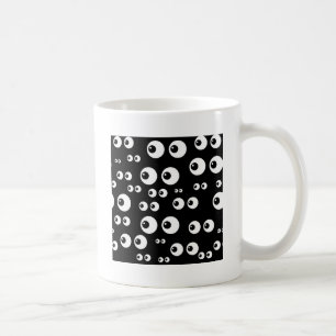 black white eyes coffee mug