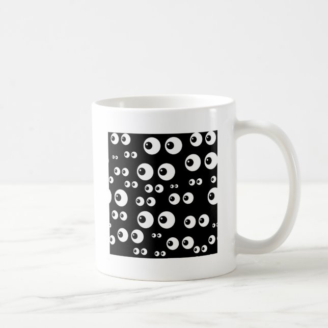 black white eyes coffee mug (Right)