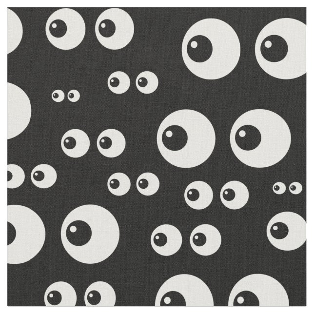 black white eyes fabric (Close Up)