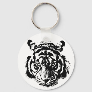 Black & White Eyes of Tiger Key Ring