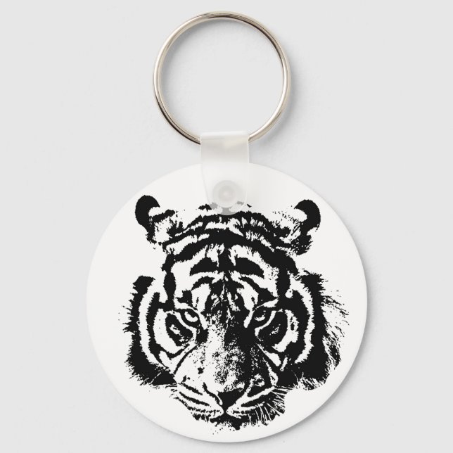 Black & White Eyes of Tiger Key Ring (Front)