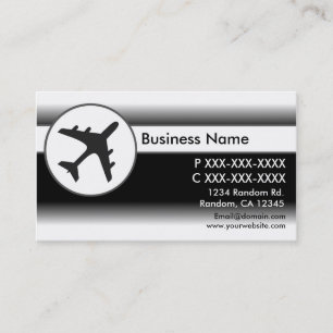 Black white fade aeroplane custom business cards
