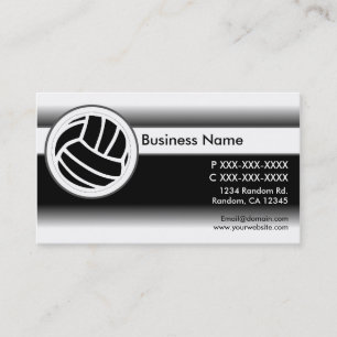 Black white fade volleyball business cards