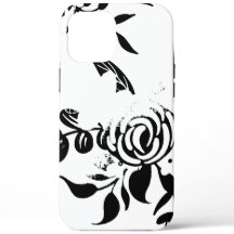 Black & White Faded Floral iPhone Case