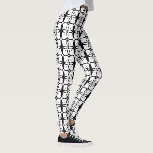 Black White fashion & Love Dance, Fitness, Sports Leggings