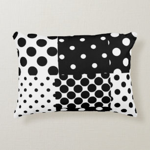 Black White Fashion Polka Dots Style Design Decorative Cushion