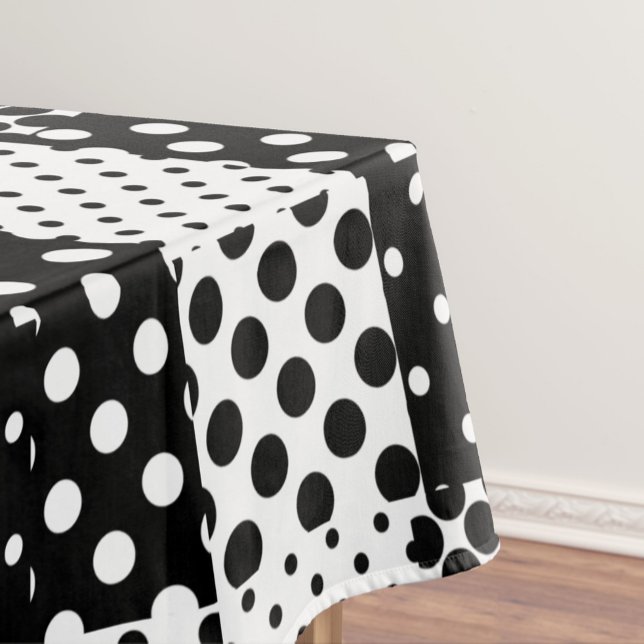 Black White Fashion Polka Dots Style Design  Tablecloth (Creator Uploaded)