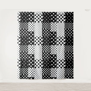 Black White Fashion Polka Dots Style Design  Tapestry
