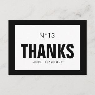 Black & White Fashion THANK YOU NOTE CARD