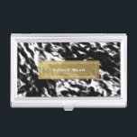 Black White & Faux Gold Chic Business Card Holder<br><div class="desc">Black White & Faux Gold Chic Business Card Holder. Matching business cards available.</div>