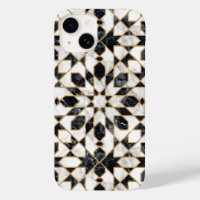 Black & White Faux Gold Marble Moroccan Mosaic