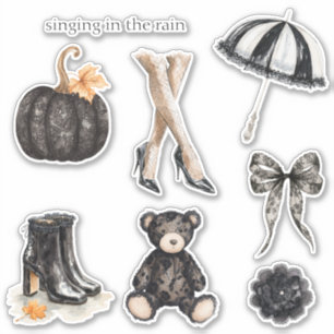 Black White Faux Lace Umbrella Legs Teddy Bear