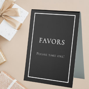 Black white favour sign