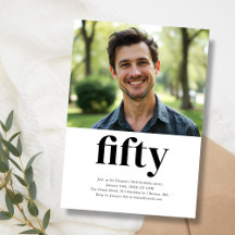 Black & White Fifty 50th Birthday