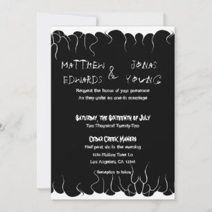 Black & White Fire Invitation