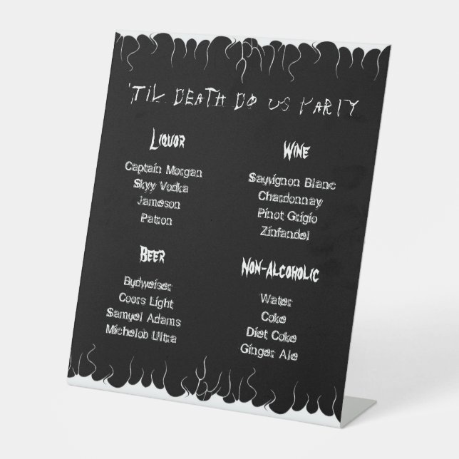 Black & White Fire Pedestal Sign (Front)