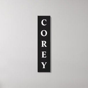 Black/White First/Family/Last Name Canvas Print