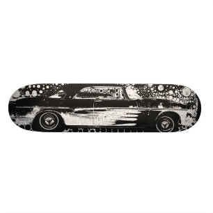 Black & White Flames Classic Skateboard