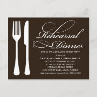 BLACK & WHITE FLATWARE | REHEARSAL DINNER INVITE