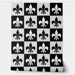 Black White Fleur-De-Lis Wallpaper