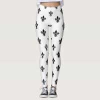 Black & White Fleur-de-lis Women's Leggings