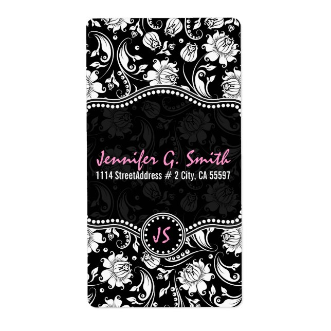 Black & White Floral Damask Pattern 2 (Front)