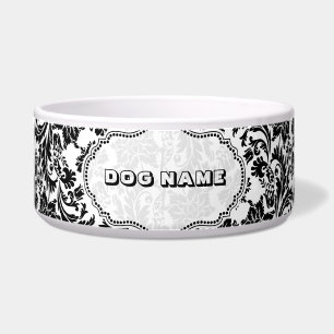 Black & White Floral Damasks 4-Monogramed