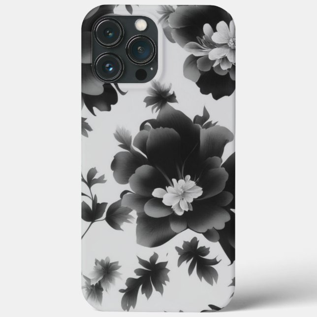 Black & White Floral Design iPhone / iPad case (Back)