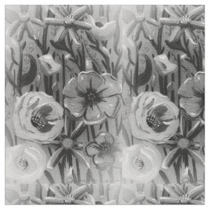Black & White Floral Fabric