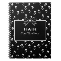 Black White Floral Hair Salon Hairdresser Stylist