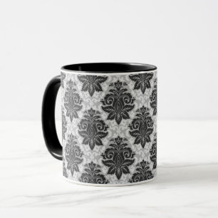 Black-White Floral Mug