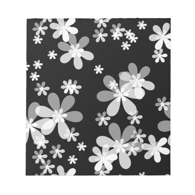 black white floral notepad (Front)