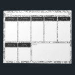 Black & White Floral Pattern Weekly Planner Pad<br><div class="desc">Simple and elegant Black & White Floral Pattern Weekly Planner Notepad is perfect for work,  home or school.  Great gift for anyone who loves to be organised.</div>