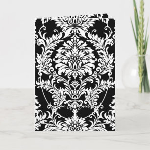 Black & White Floral Photo Wedding Bi-fold Invitation