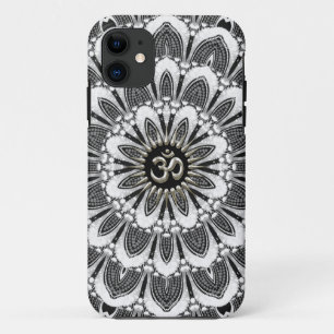 Black+White Floral Silver Om Case-Mate iPhone 5 iPhone 11 Case