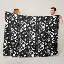 Black White Floral Swirl Butterfly Pattern