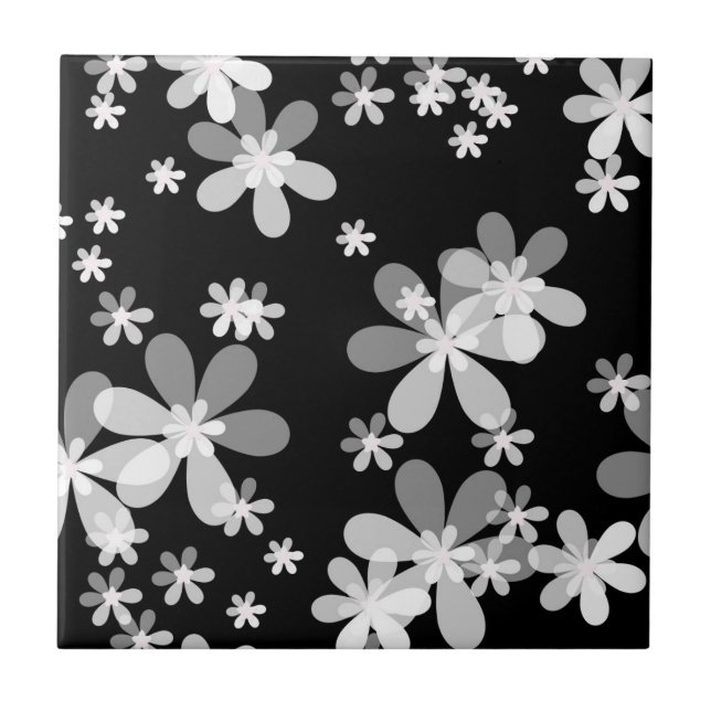 black white floral tile (Front)