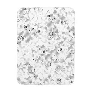 Black White Floral Vintage Daisy Botanical Magnet
