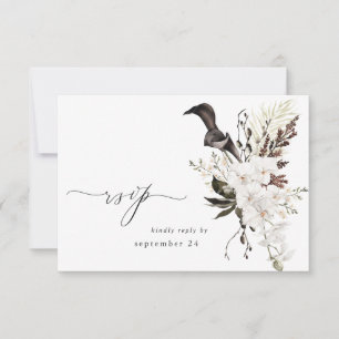 Black & White Floral w Meal RSVP