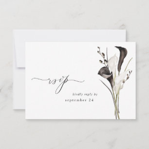 Black & White Floral w Meal RSVP 2