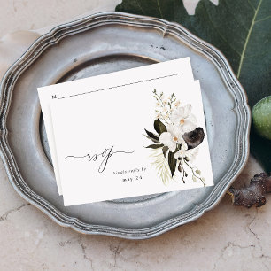 Black & White Floral w Meal RSVP 5