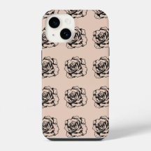 Black&White Flower Floral Phone Case for iPhone 