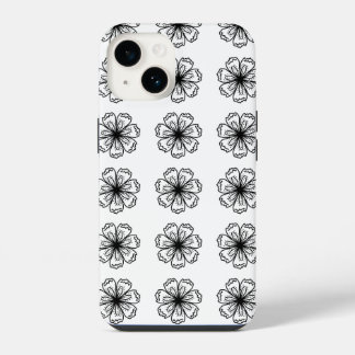 Black&White Flower Floral Phone Case for iPhone