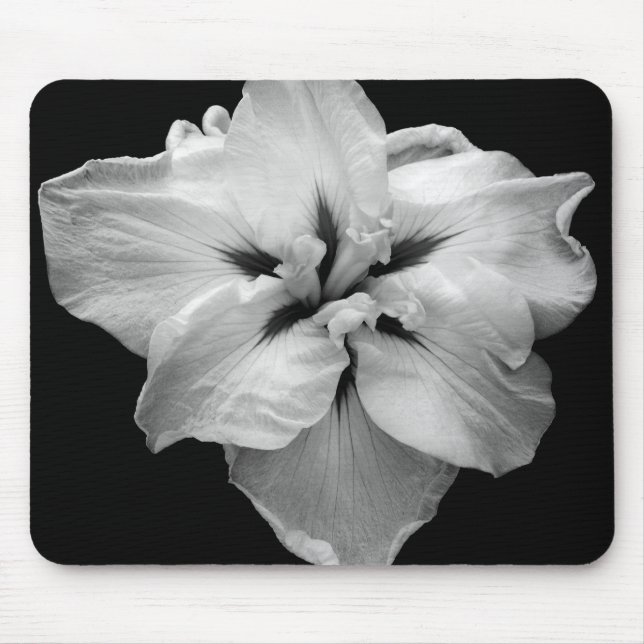 Black & White Flower Mouse Mat (Front)