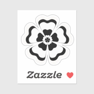 Black White Flower Shape Monogram