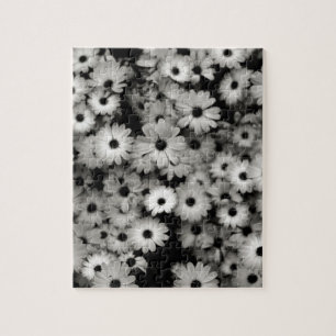 Black & White Flowers Jigsaw Puzzle