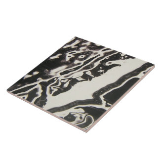 Black & White Fluid Art Vaporwave Tile